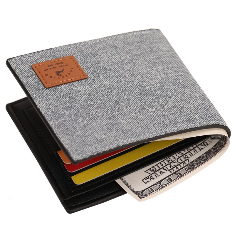 Men's Solid Color Canvas Open Wallets