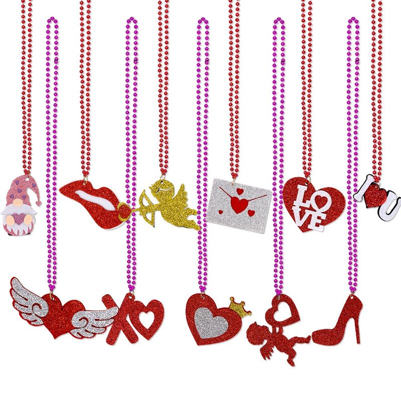 Valentine's Day Classic Style Color Block Plastic Banquet Date Hanging Ornaments