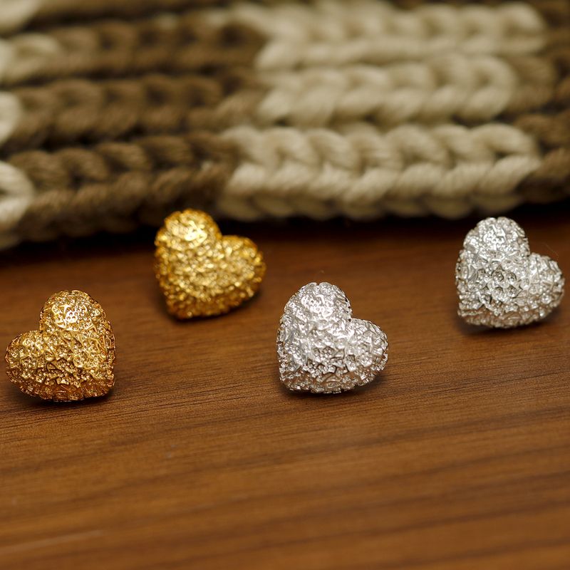 1 Par Estilo Simple Forma De Corazón Cobre Chapados en oro de 18k Pendientes