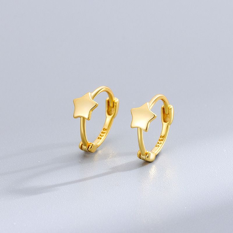 1 Paar Einfacher Stil Stern Überzug Sterling Silber Vergoldet Versilbert Ohrringe