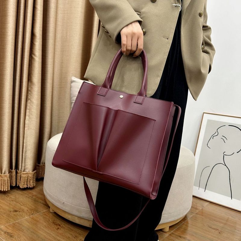 Frau Groß Pu-leder Einfarbig Vintage-stil Klassischer Stil Quadrat Magnetschnalle Handtasche