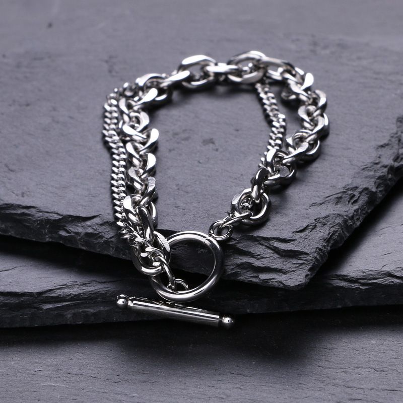 Casual Solid Color Stainless Steel Polishing Unisex Bracelets