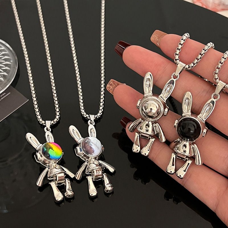 Cute Animal Alloy Plating Inlay Artificial Gemstones Unisex Pendant Necklace