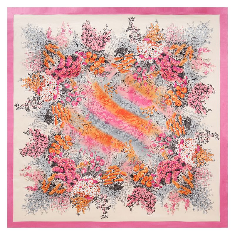 Women's Elegant Flower Polyester Printing Scarf
