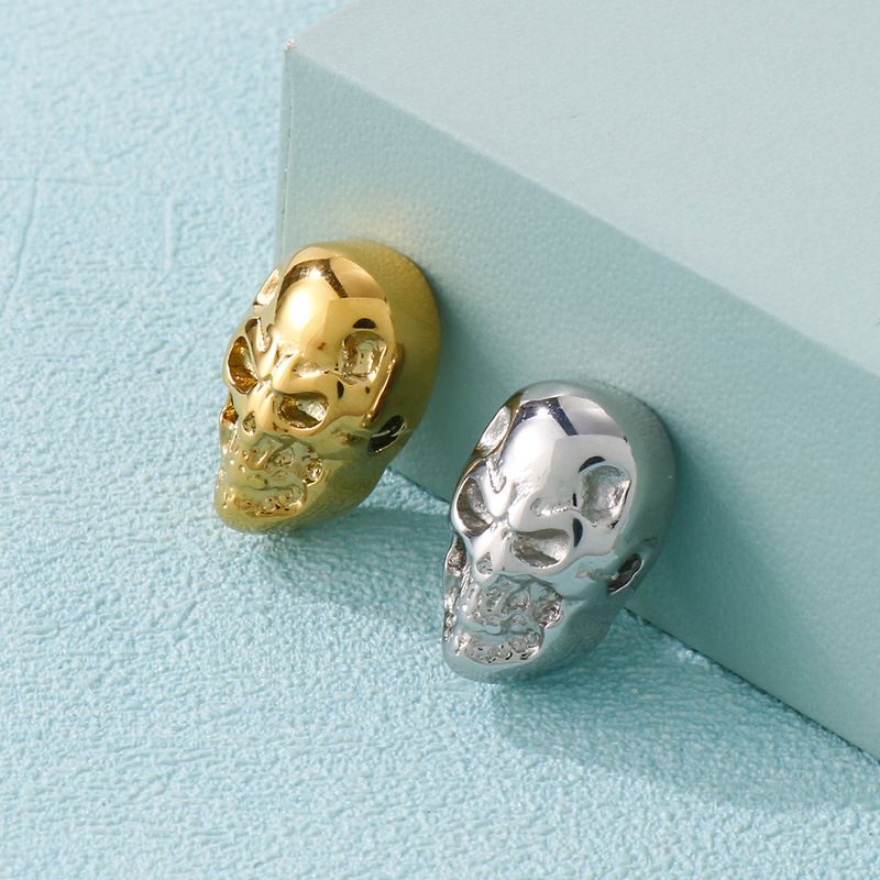 1 Piece 18 * 12mm Stainless Steel 18K Gold Plated Skull Pendant
