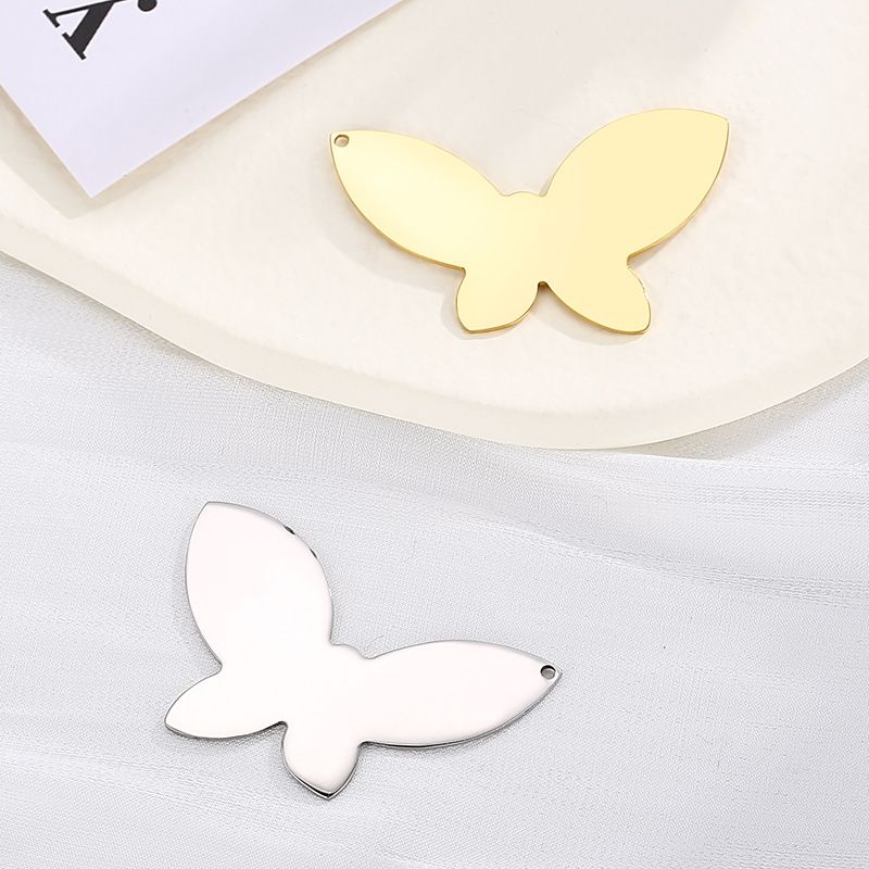 1 Piece Stainless Steel 18K Gold Plated Butterfly