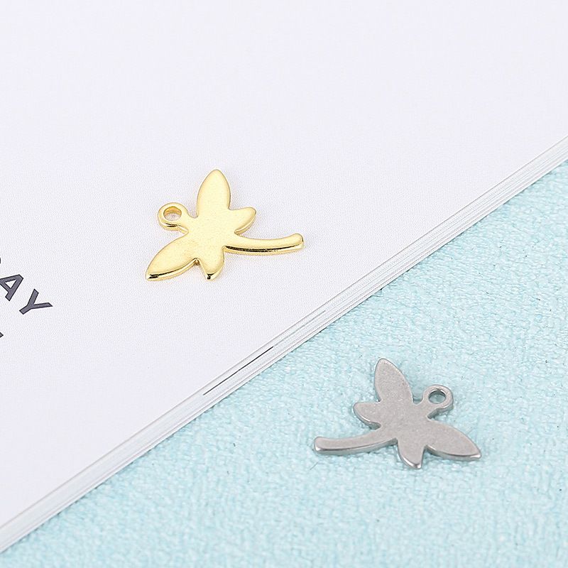 1 Piece Stainless Steel 18K Gold Plated Dragonfly