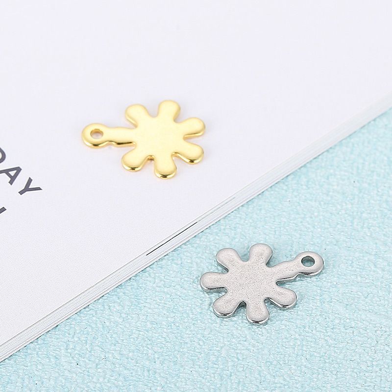 1 Piece Stainless Steel 18K Gold Plated Flower