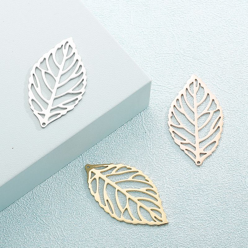 1 Piece Stainless Steel 18K Gold Plated Leaves