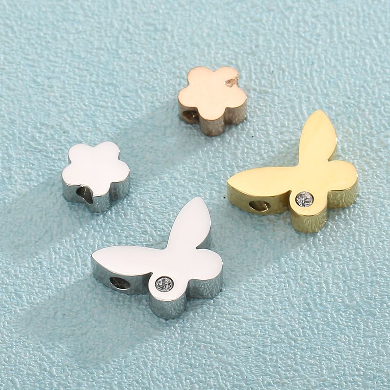1 Piece Stainless Steel 18K Gold Plated Butterfly