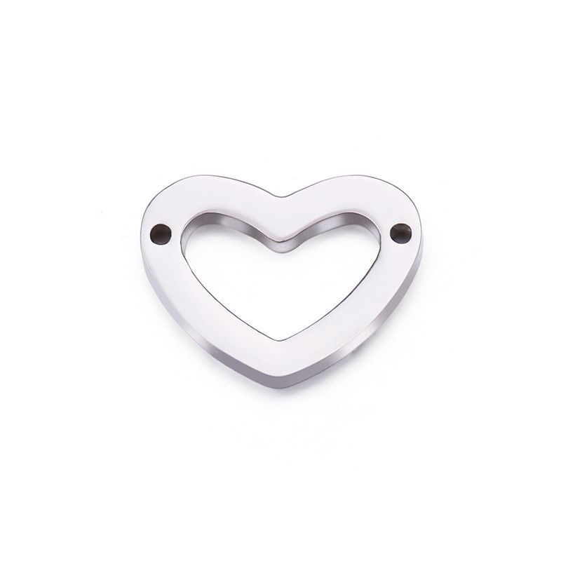 Simple Style Heart Shape Stainless Steel Charms Jewelry Accessories