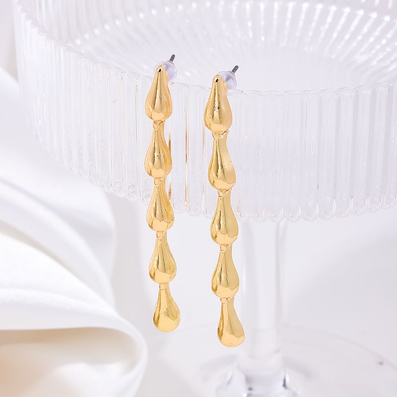 1 Pair Simple Style Solid Color Alloy Drop Earrings