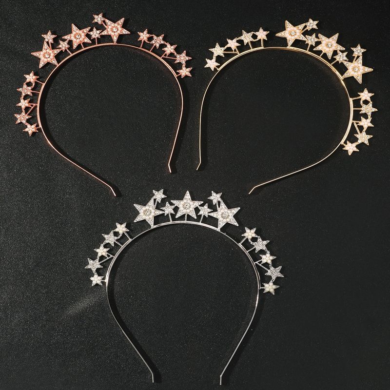 Women's Sweet Simple Style Star Imitation Pearl Inlaid Pearls Hair Band
