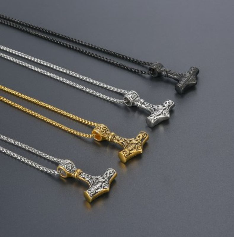 Hip-hop Retro Cross Titanium Steel Polishing Pendant Necklace