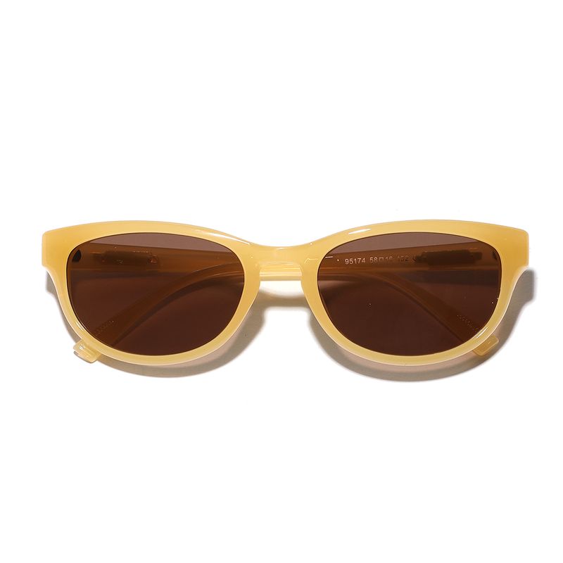 Hip-hop Streetwear Solid Color Ac Cat Eye Full Frame Women's Sunglasses