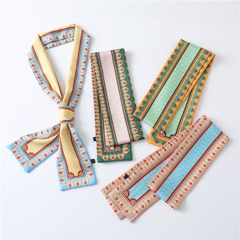 Women's Simple Style Commute Color Block Polyester Printing Silk Scarf