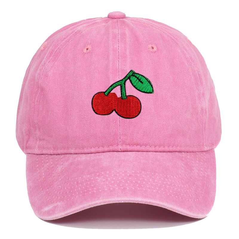Unisex Simple Style Fruit Embroidery Curved Eaves Baseball Cap