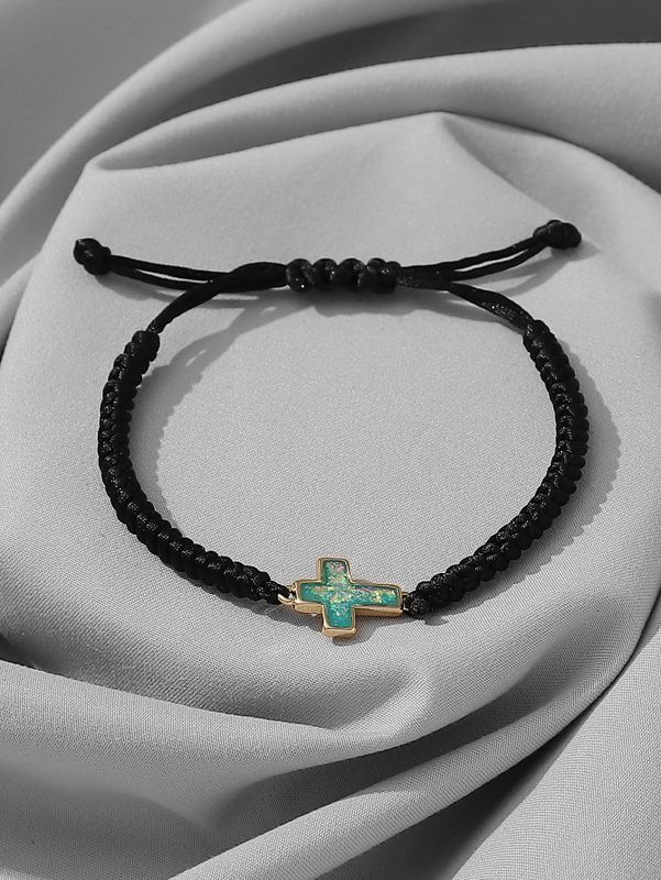 Casual Simple Style Cross Butterfly Sequin Synthetic Fibre Alloy Inlay Resin Unisex Drawstring Bracelets