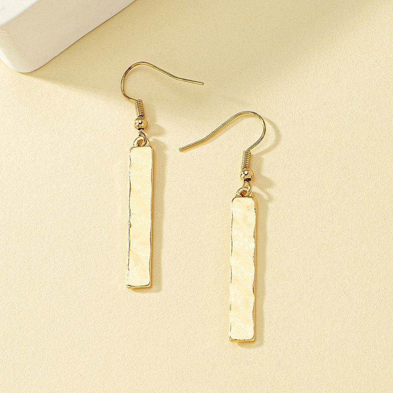 1 Pair Simple Style Rectangle Plating Alloy Zinc Drop Earrings