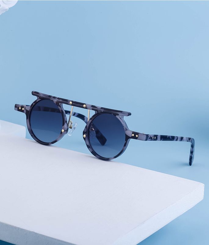 Einfacher Stil Einfarbig Pc Runder Rahmen Vollbild Männer Sonnenbrille