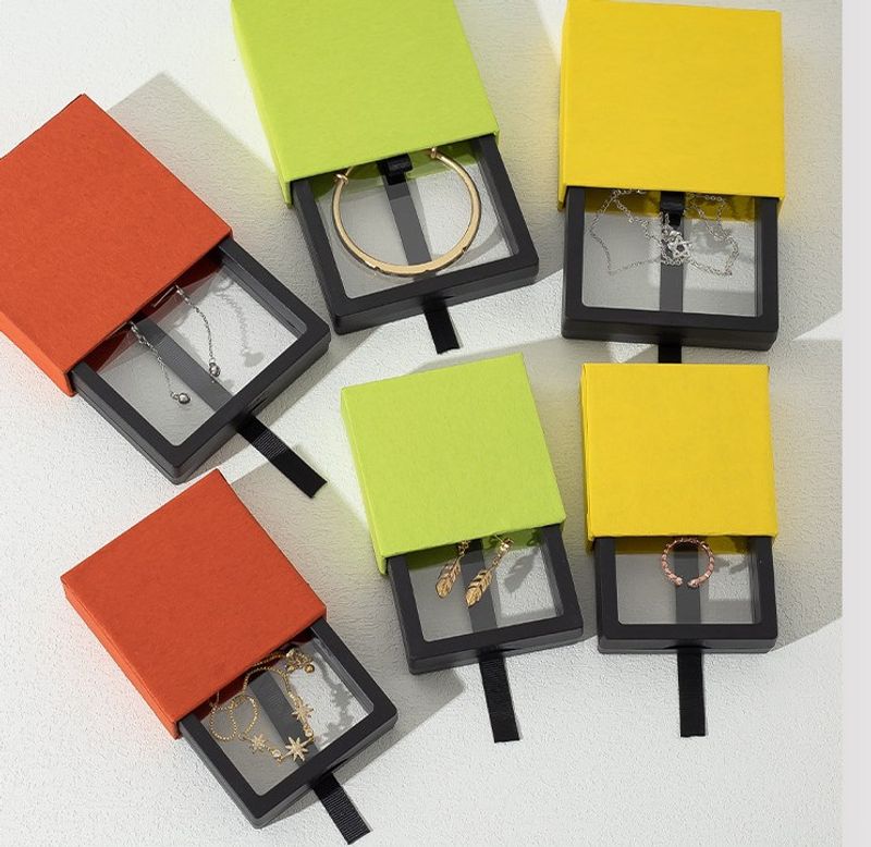 Simple Style Commute Solid Color Paper Jewelry Boxes
