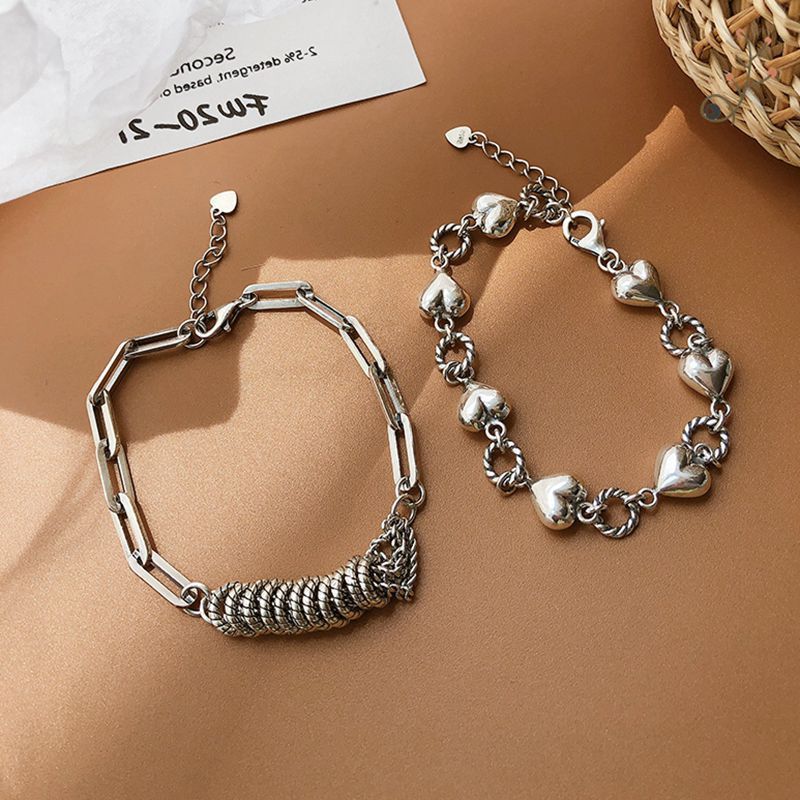 Simple Style Classic Style Heart Shape Gold Plated Alloy Wholesale Bracelets