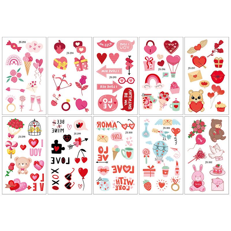 Valentine's Day Heart Shape Plastic Tattoos & Body Art 1 Set