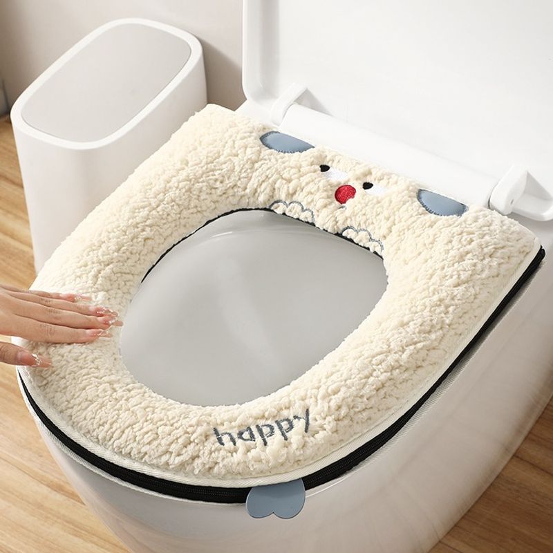 Cute Cartoon Flannel Toilet Mat