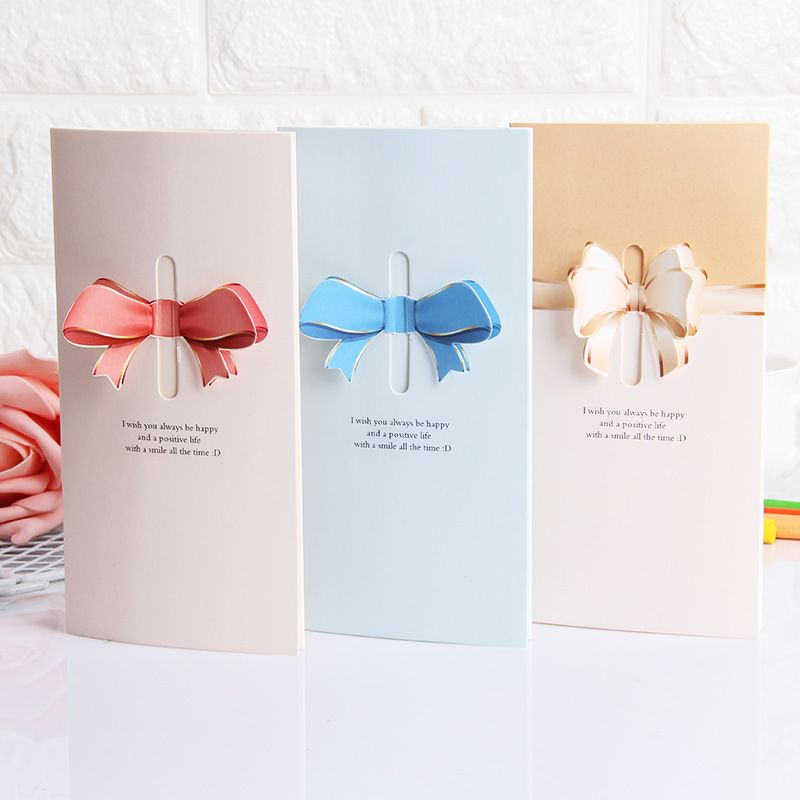 Simple Style Bow Knot Paper Party Street Card