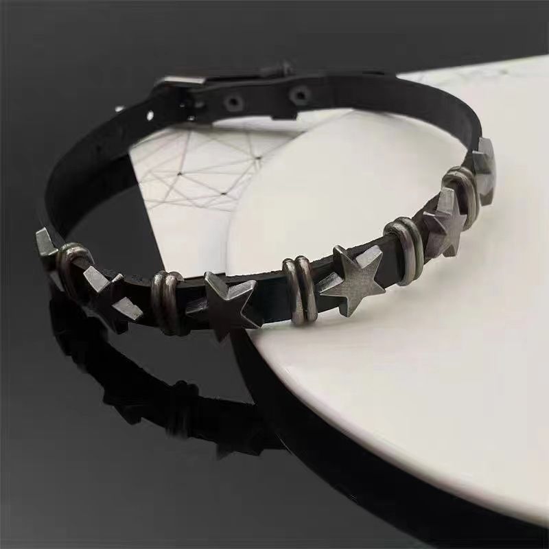 Cool Style Star Pu Leather Alloy Plating Women's Bracelets Necklace
