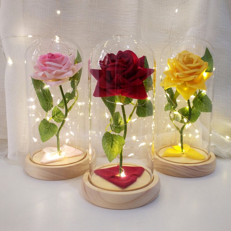 Valentine's Day Cute Sweet Flower Wood Glass Daily Graduation Birthday Ornaments