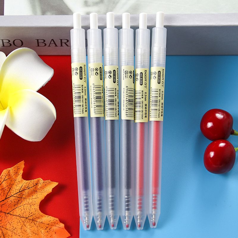 1 Piece Solid Color Learning Plastic Preppy Style Simple Style Gel Pen