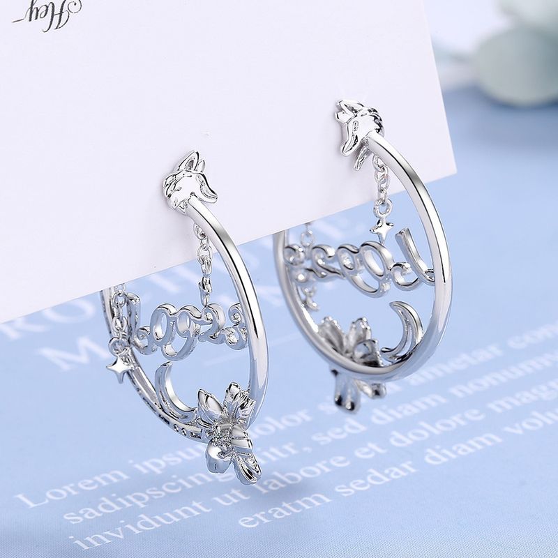 1 Pair Simple Style Classic Style Solid Color Hollow Out Copper Ear Studs