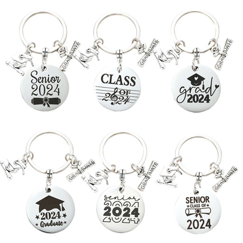 Preppy Style Simple Style Letter Number Stainless Steel Keychain