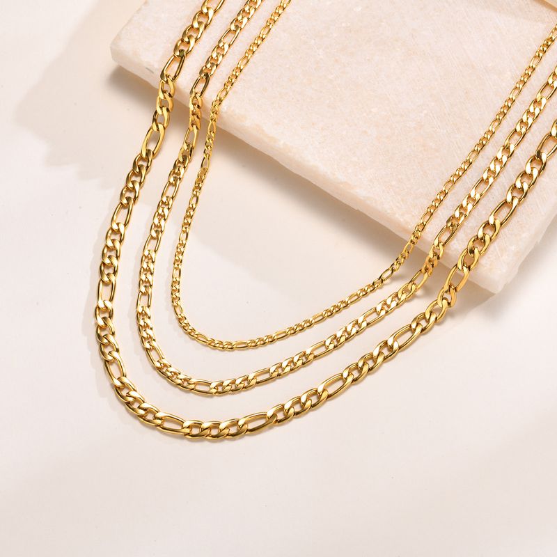 201 Stainless Steel Gold Plated Hip-Hop Plating Geometric Necklace