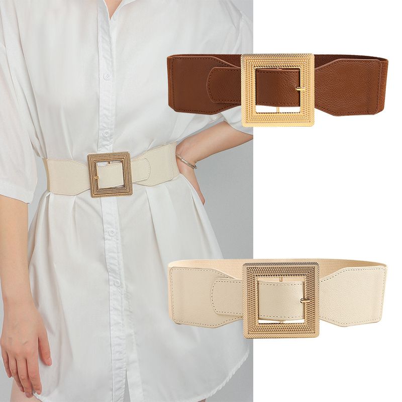 Fashion Square Pu Leather Women's Leather Belts