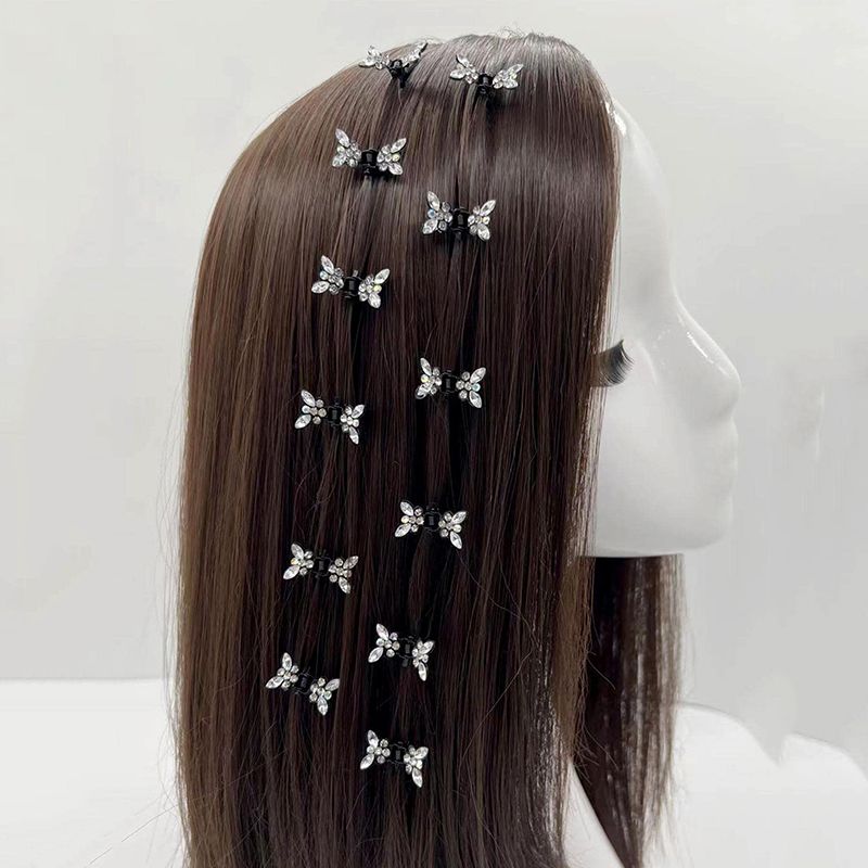 Women's Vacation Sweet Butterfly Alloy Glass Inlay Rhinestones Hair Clip
