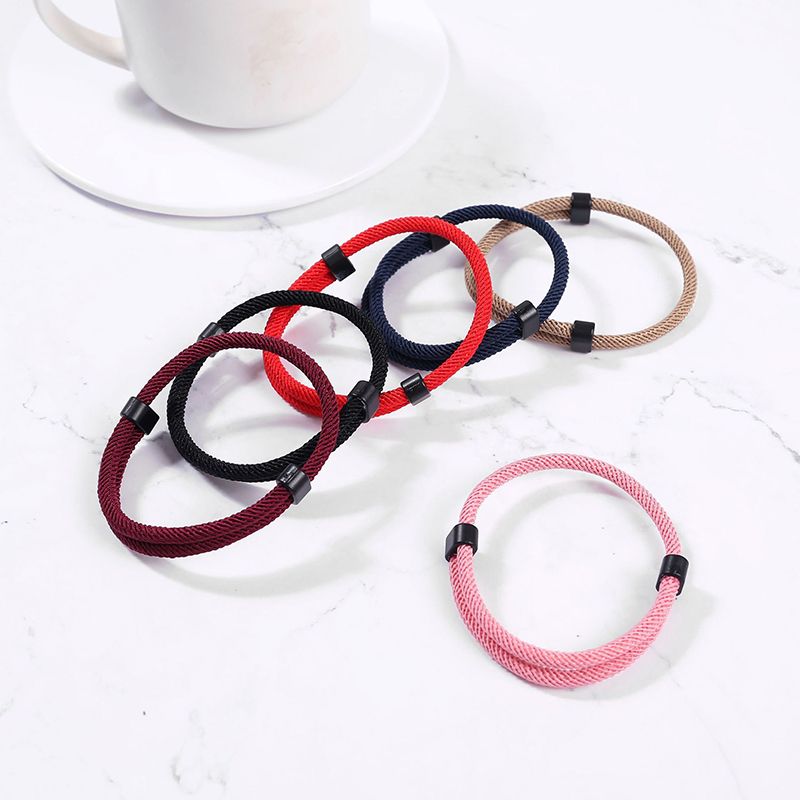 Casual Simple Style Solid Color Synthetics Handmade Women's Men's Wristband