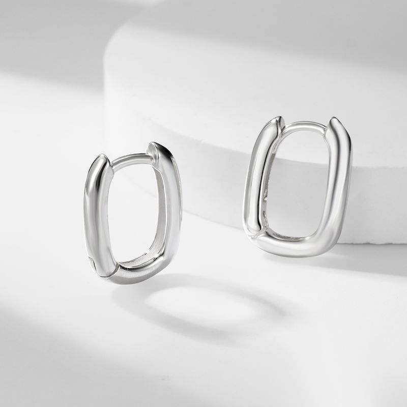 1 Paar Einfacher Stil Oval Wassertropfen Krone Sterling Silber Ohrringe