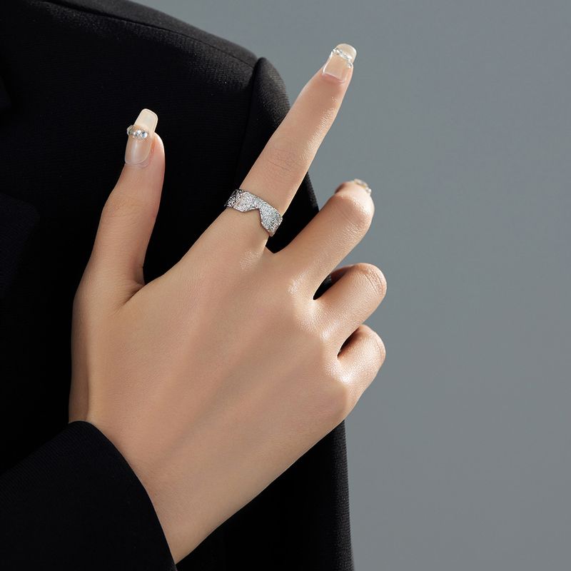Classic Style C Shape Copper Plating White Gold Plated Rings