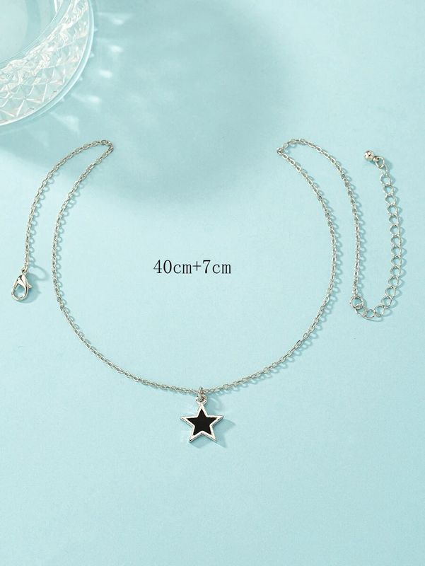 Style Simple Star Acier Inoxydable Collier
