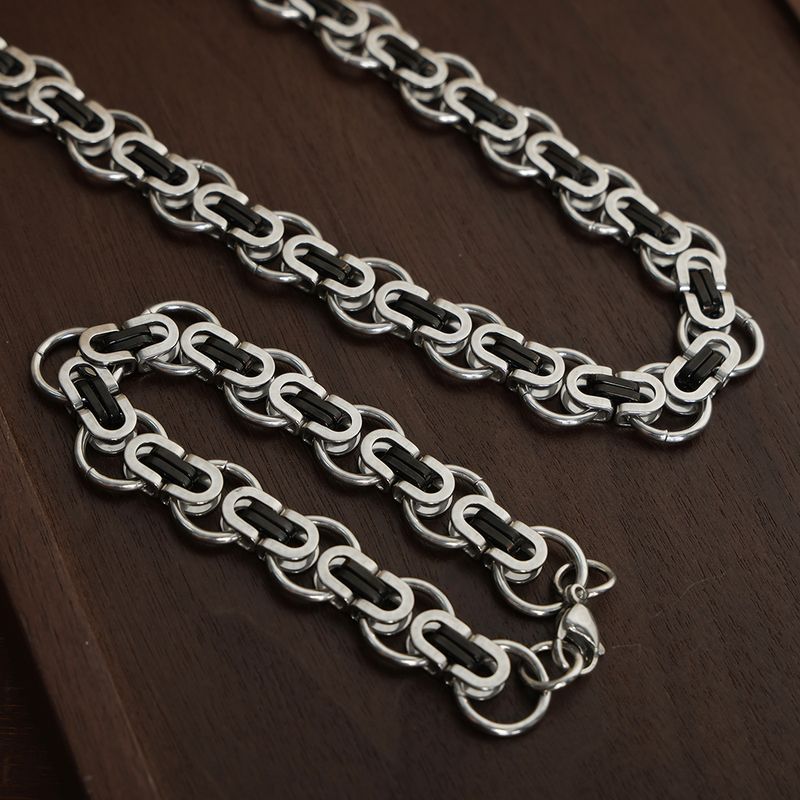 Hip-hop Geometric Titanium Steel Plating Bracelets Necklace