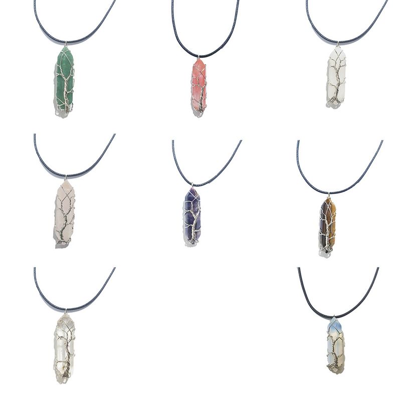 Einfacher Stil Einfarbig Kristall Polieren Halskette Mit Anhänger 1 Stück