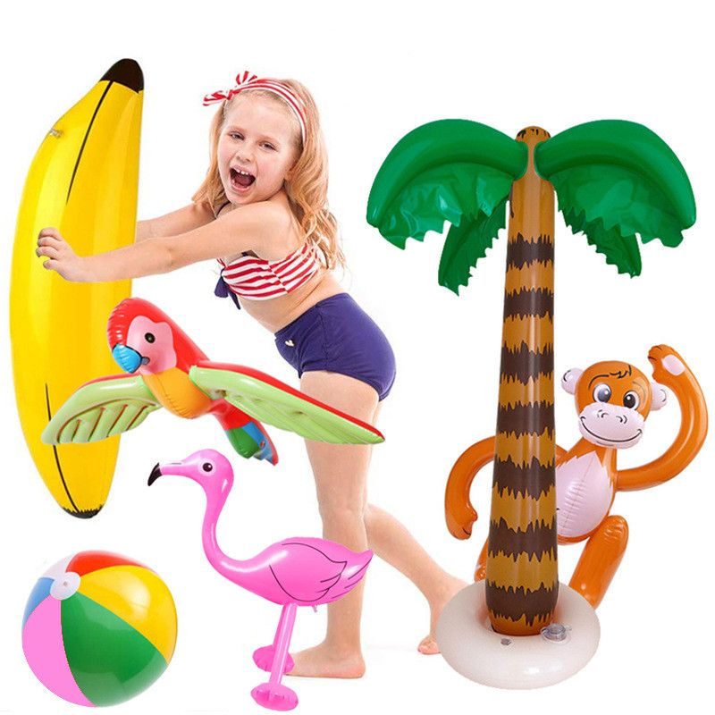 Pvc Aufblasbare Kokospalme Flamingo Strand Ball Banana Schwimmen Spielzeug