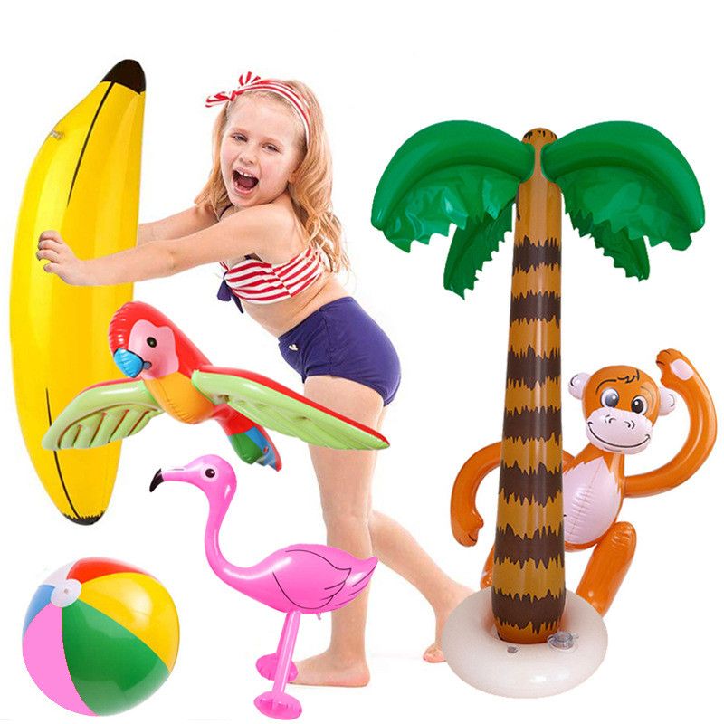 Pvc Inflatable Coconut Tree Flamingo Beach Ball Banana Swimming Toy