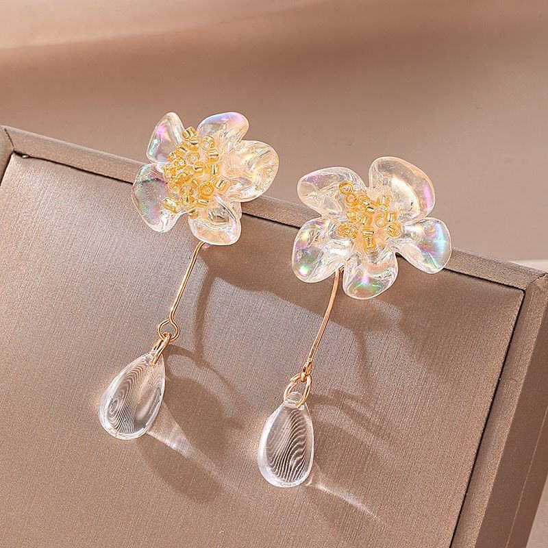 1 Pair Fashion Flower Alloy Resin Women's Drop Earrings