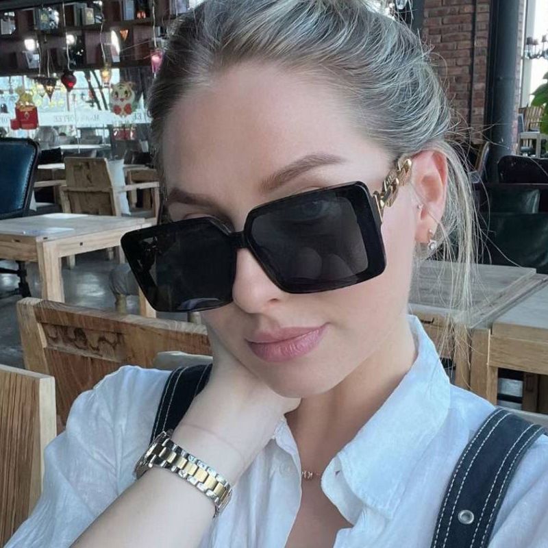 Simple Style Solid Color Ac Uv400 Square Full Frame Women's Sunglasses