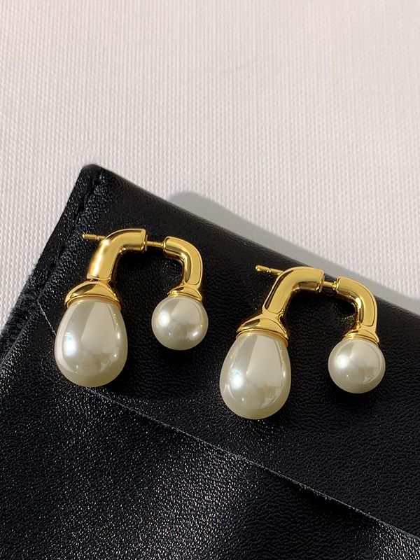 1 Pair Fashion Water Droplets Artificial Pearl Alloy Plating Women's Ear Studs