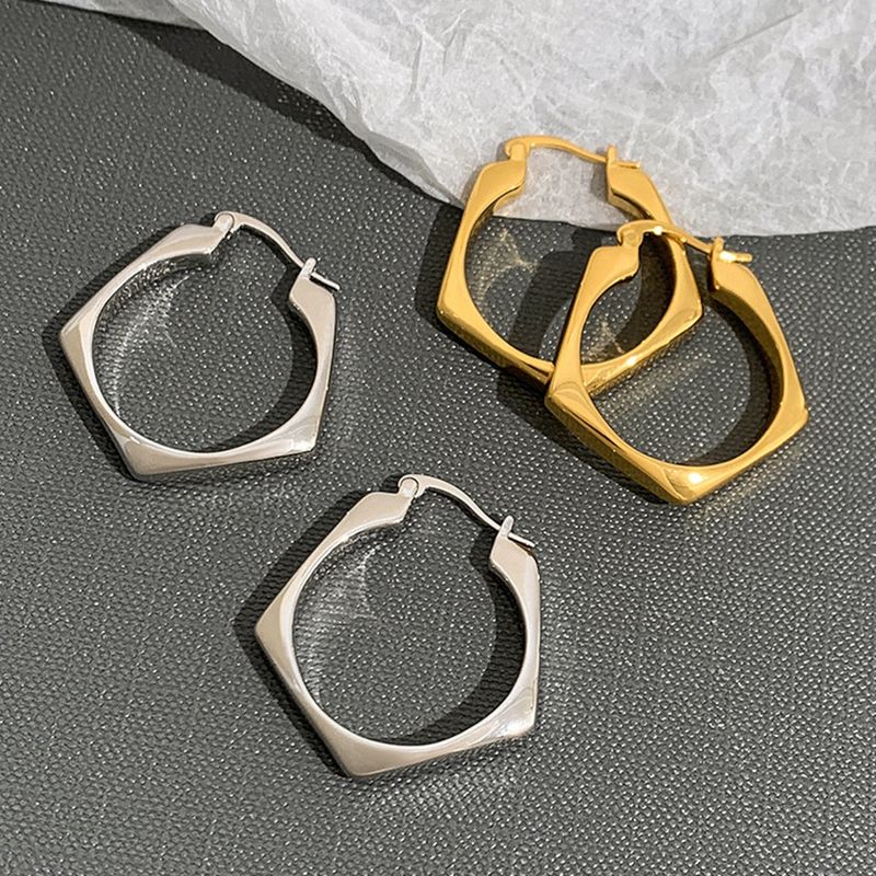 1 Pair Fashion Rhombus Metal Plating Women's Earrings