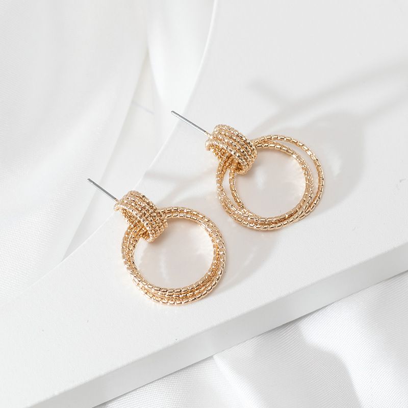 1 Pair Fashion Solid Color Alloy Plating Gold Plated Women's Earrings